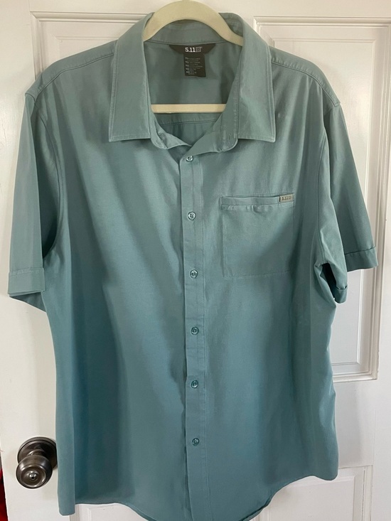 5.11 Tactical Other - 5.11 Tactical Short-Sleeve Button-Down Shirt in Seafoam